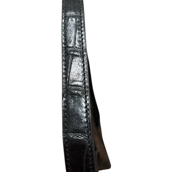 Vintage, Monsac Original, Black Leather, Faux Croc Handbag, Mint Condition, - Picture 4 of 7